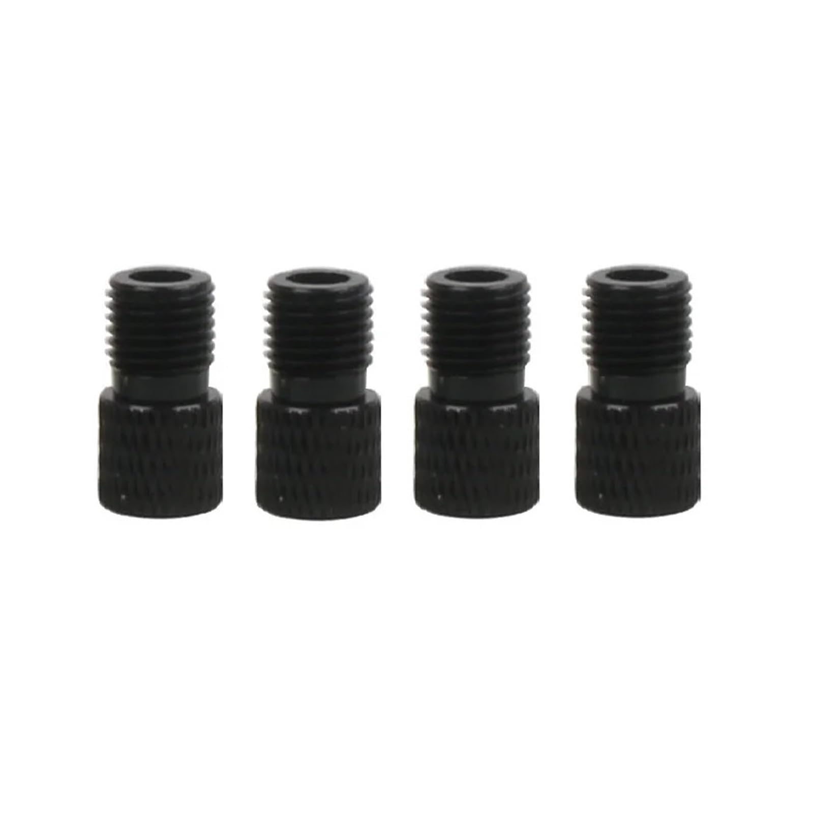 Dymkie 4Pcs Black 4Pcs Aluminum Alloy Bike Adapter Convert Presta To Schrader Bicycle Pump Air Nozzle Tube Tools Accessories(4Pcs Black)
