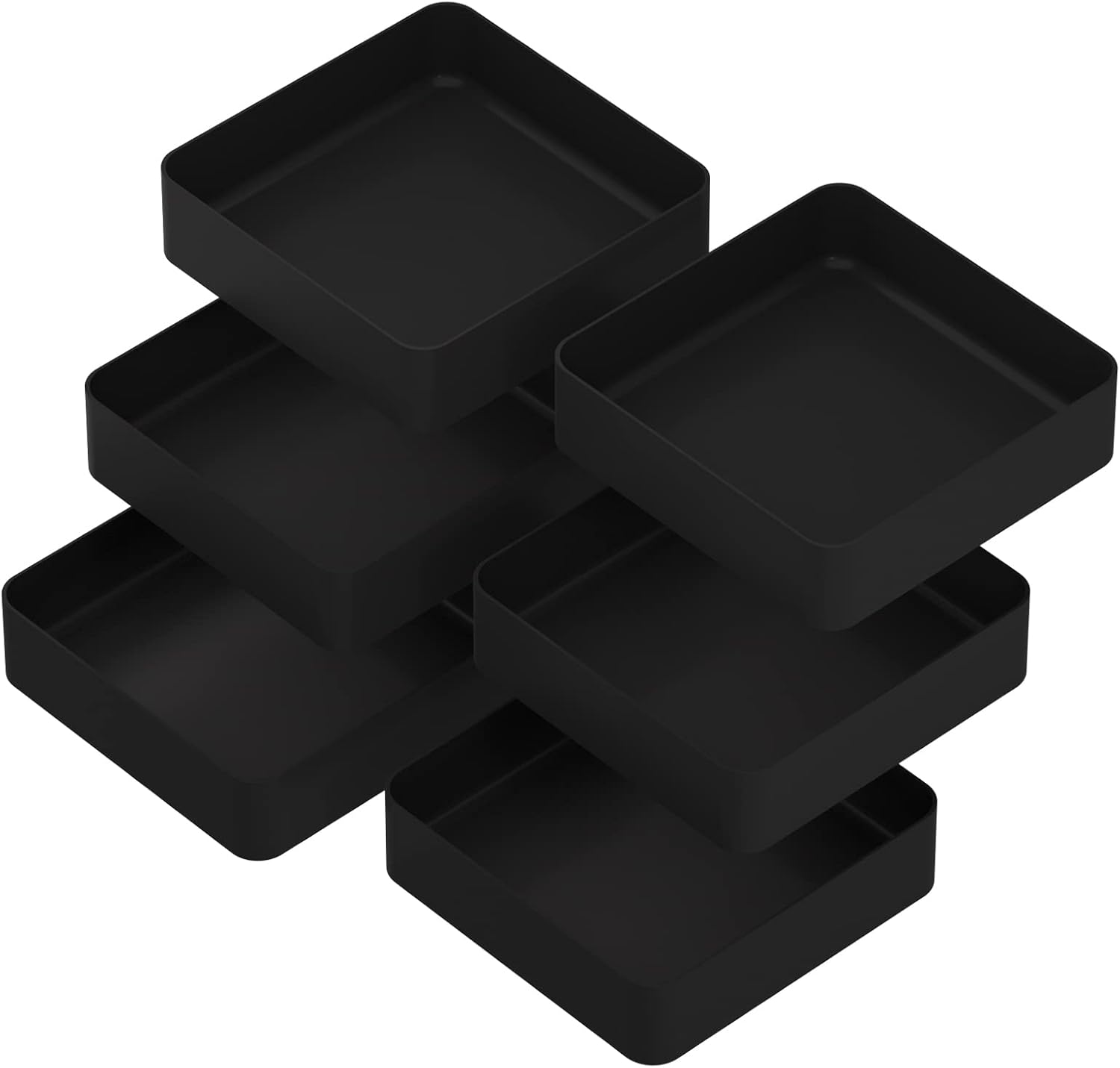 6 Pcs Stackable Drawer Organizer Set, 6" X 6" Square Plastic Drawer Organizer Tray for Vantiy