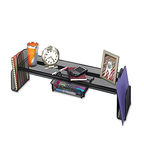 Safco Onyx Mesh Off-Surface Desk Organizer 3604BL, Black Powder Coat Finish, Durable Steel Mesh Construction
