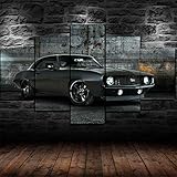 TBNO1 - 5 Pieces Wall Art Picture Canvas Prints Camaro Ss 1969 Muscle Car Canvas Art Modern Wall...