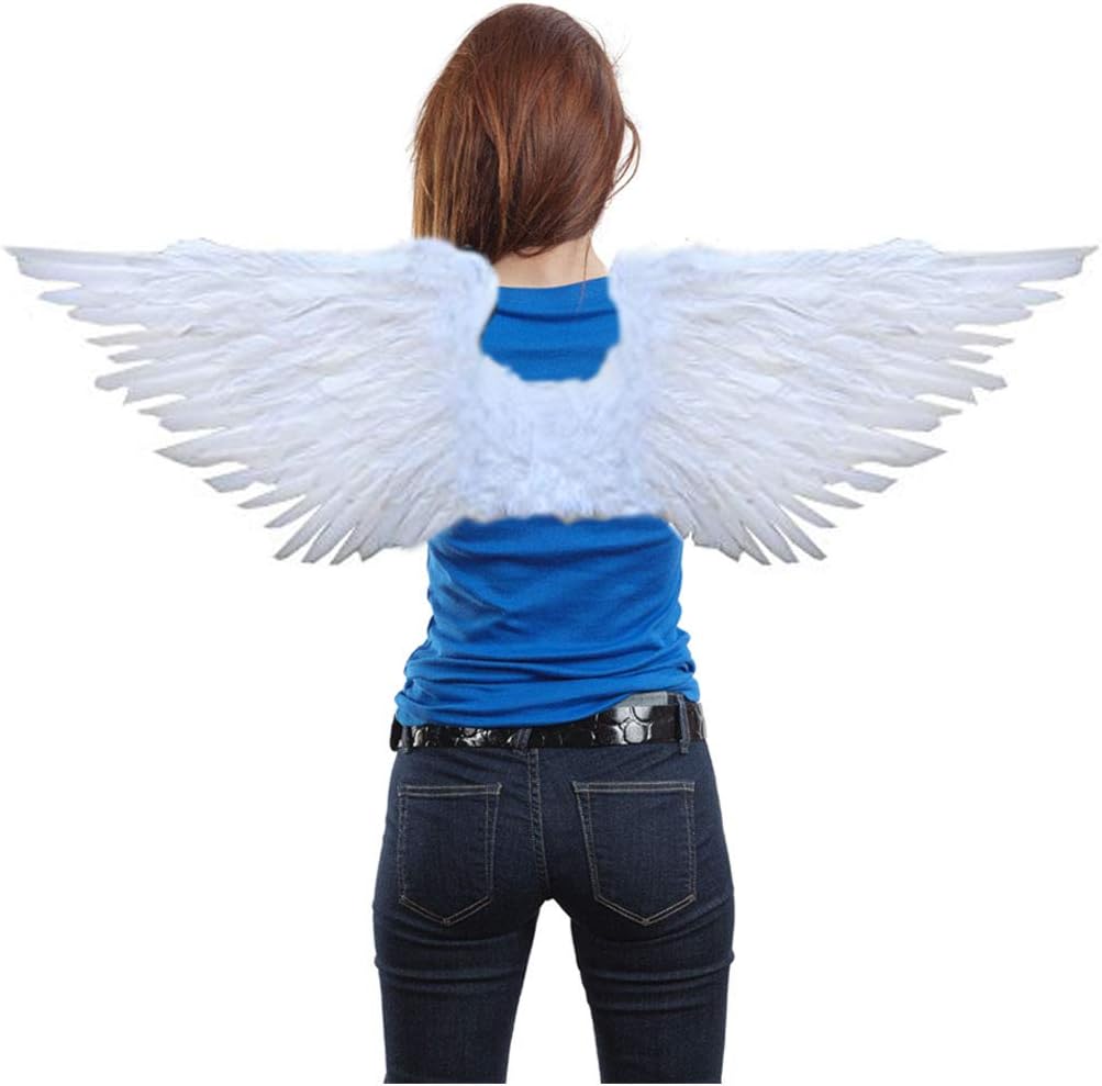SACASUSA Large Feather Halloween Costume Angel Wings 2 colors Black or White