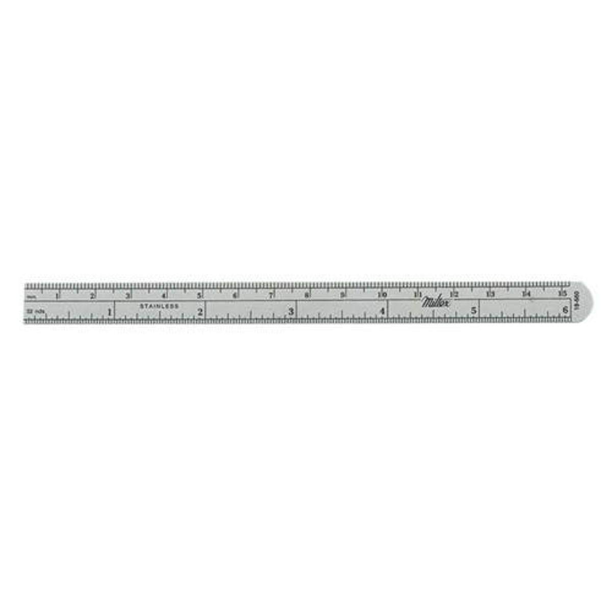 18-660 Stainless Steel Flexible Ruler without Clip, Graduated in Millimeters and Inches, 6 Length