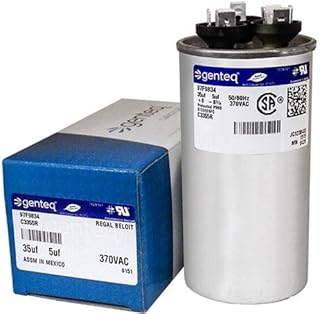 Lennox 100335-05 - 35 + 5 uf MFD 370 Volt VAC Genteq Replacement Round Dual Run Capacitor