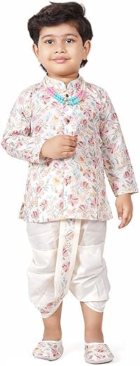 Earth Conscious Boys Kurta &amp; Dhoti Gift Set | Full Sleeves Kurta with Dhoti | Premium Combo with Juti &amp; Mala | Cotton Ethn...