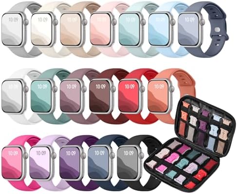 18 Pack Silicone Band Compatible with Apple Watch Bands 40mm 41mm...