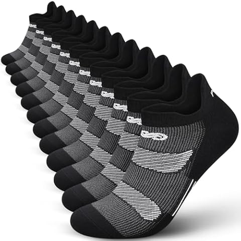 PAPLUS Running Ankle Socks Men Women 6 Pairs, Athletic Cushioned Low Cut Tab Sports Socks with Arch Support Cover