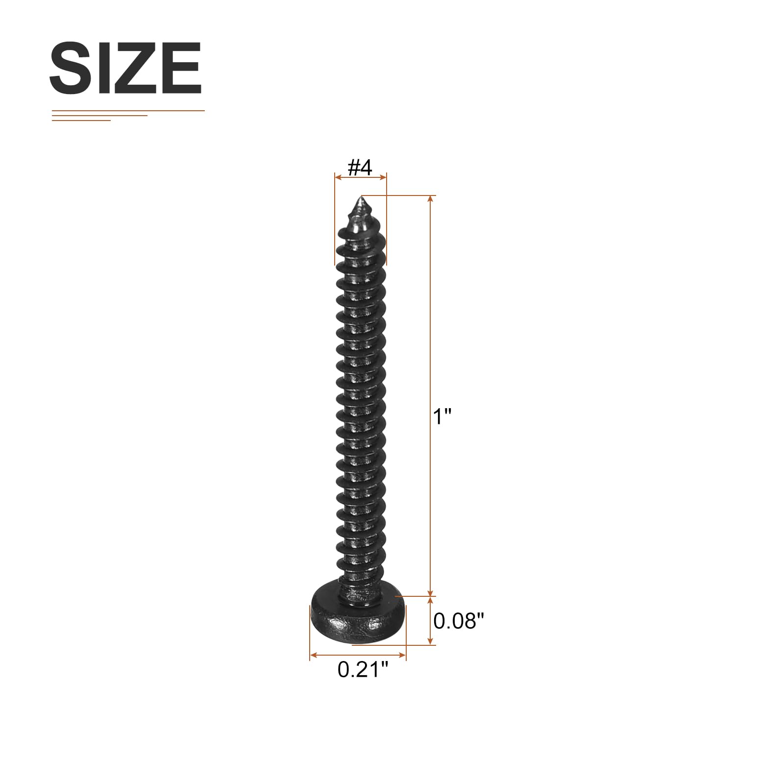 DTGN #4x1" Phillips Pan Head Self-tapping Screw - 100Pack - Black Oxide 304 Stainless Steel Sheet Metal Screws Wood Screws - Image 2