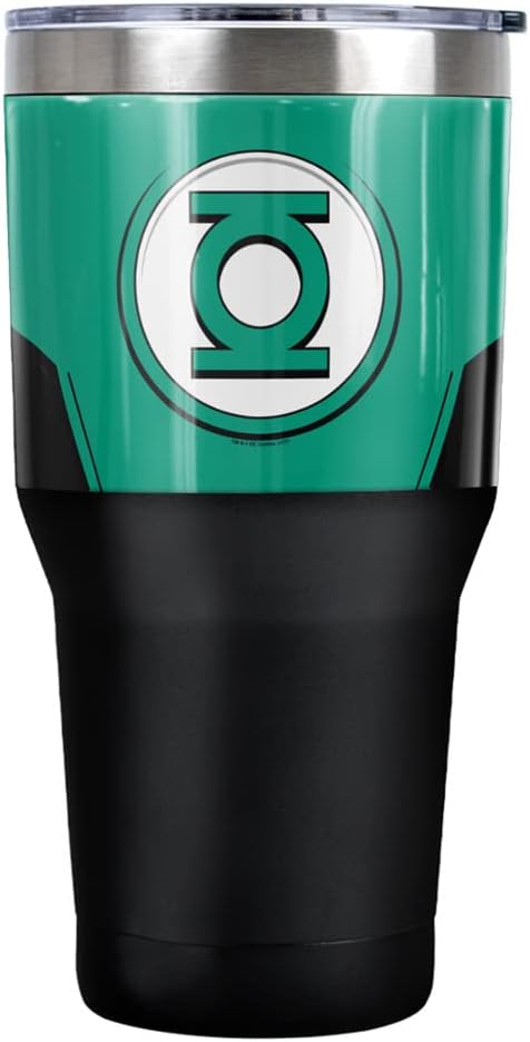 Justice League New GL Uniform Stainless Steel Tumbler 30 oz Coffee Travel Cup, Vacuum Insulated & Double Wall with Leakproof Sliding Lid