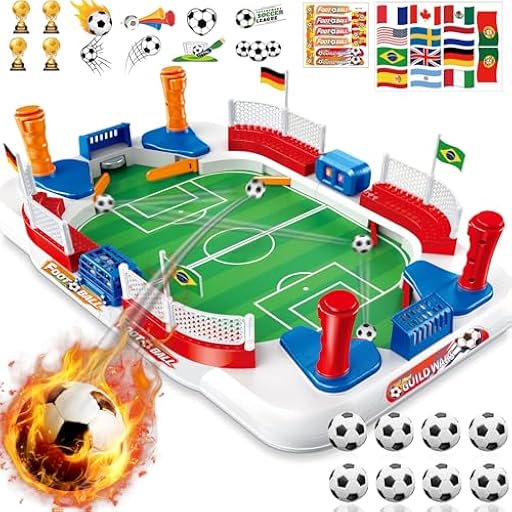LumenVela Futbolines para Niños, 55 × 31 Mini Futbolin Juegos de Futbol con 6 Futbol, Contador Manual, Pegatina, Matraquilhos Criança Juego de Mesa para 4 5 6 7 8 9 10 Años | Ya disponible en tu tienda friki favorita! En mundofriki.es!