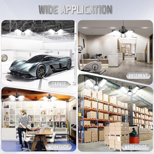 Éclairage Atelier LED Garage Ampoule Plafonnier Projecteur Cave Sous-sol Équivalent 120W