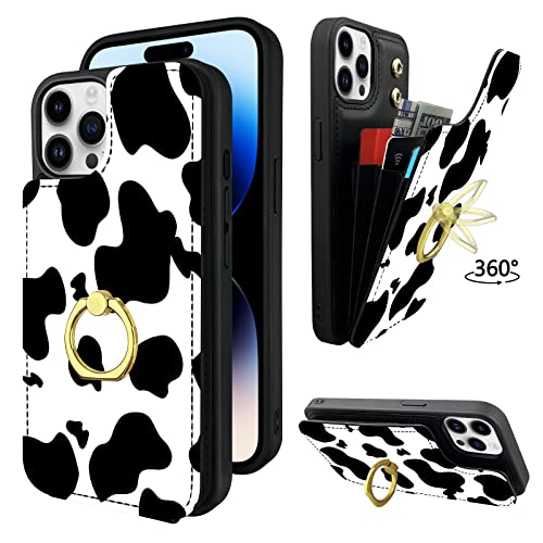 Étui iPhone 14 Pro Max porte-carte blindé RFID anti-piratage en cuir imprimé