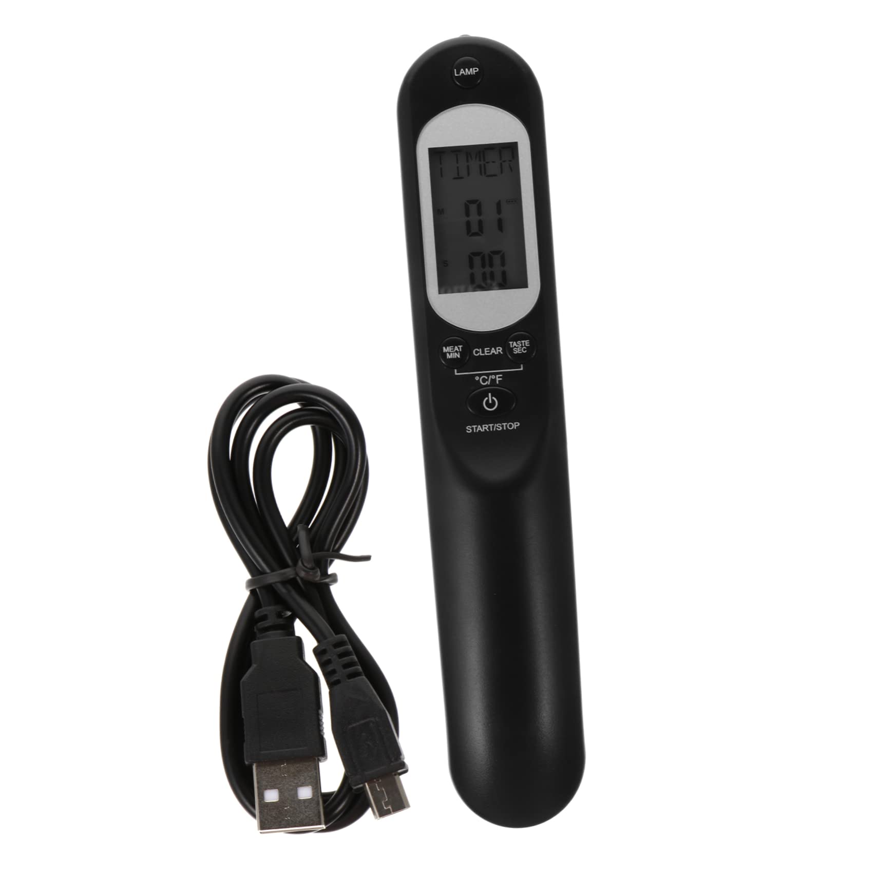 Termometro Digitale Carne per Cucina Bbq, USB Ricaricabile Nero