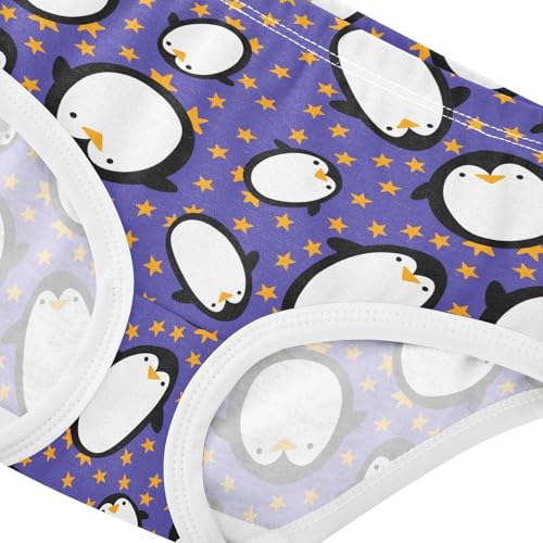 Girls' Underwear Penguin Purple Cotton Stretch Comfort Toddler Panties4