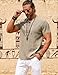 JEMITOP Mens Retro Lace Up Pure Cotton Linen-Like Versatile Breathable Lightweight Shirts for Beach Summer Hippie Pirate Renaissance Khaki L