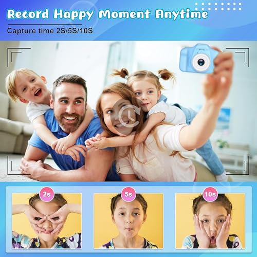 CADDLE & TOES Kids Camera for Girls Boys, Kids Selfie Camera Toy 13MP 1080P HD Digital Video Camera for Toddler, Christmas Birthday Gifts for 4+ to 15 Years Old Children (Multicolor) (New Blue) 2 51tFEYd3WZL