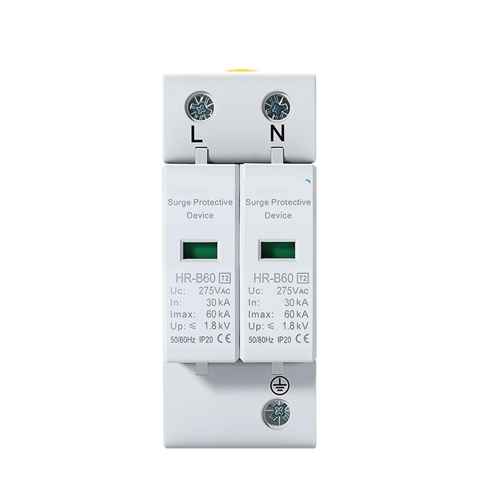 2P4P AC Protection Device SPD Home Low Voltage Surge Protector 275V385V20KA40KA0KA80KA100KA (2P AC275V, 80KA)