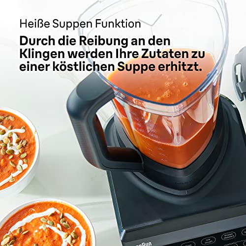 Braun Household Hochleistungsmixer PowerBlend 9 JB9040 - Standmixer mit einzigartiger dreieckiger Karaffe, 10 Geschwindigkeitsstufen, 1600 Watt Motor, Pulsfunktion, leicht zu reinigen, schwarz – Bild 7