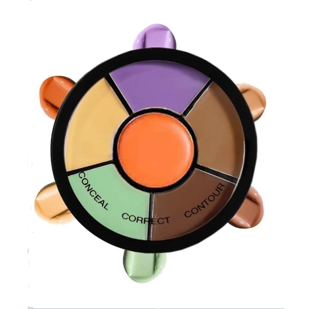 Concealer Colour Correcting Wheel Palette, 3-Shade and 6-Shade, Round, Full Coverage-image-8