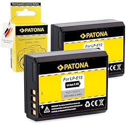 Bateria Canon 1300D PATONA 2X Bateria LP-E10 Compatible con Canon EOS 1100D 1200D Rebel T3 T5