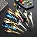 Choary Thick Heavy-weight Soup Spoons, Stainless Steel Soup Spoons, Table Spoons, Set of 4(rainbow/rose gold/gold/silver)