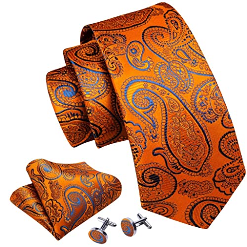 Set Corbata Amarillo Oro Estampado Fluido Seda