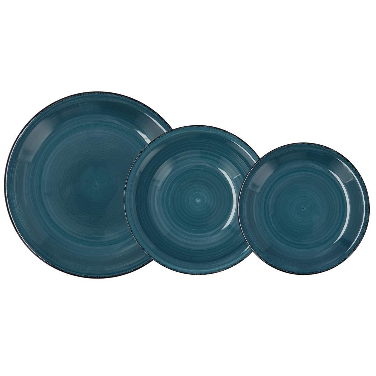Servizio piatti in ceramica 18 pezzi blu moderno | Leroy Merlin