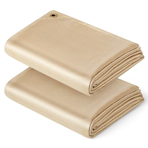 Schweißdecke 120x180 cm - 2 Stück Feuerlöschdecke, Feuerfeste Unterlage, Mehrzweck Schweißmatten für Grills, Camping und Industrie - Hochbelastbare Glasfaser Brandschutzdecke - Brandschutzmatte