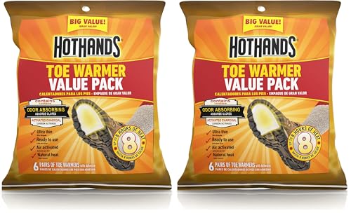 Image of HotHands Toe Warmers - Long Lasting Safe Natural Odorless Air Activated Warmers - Up to 8 Hours of Heat - 6 Pair