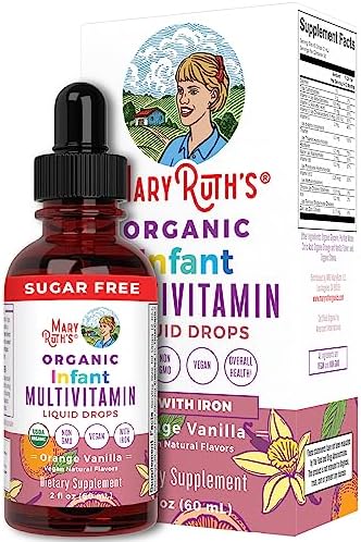 MaryRuth's | Multivitamin & Multimineral with Iron for Infants | Liquid Vitamins for Babies 6-12 Months | Immune Support & Overall Wellness | Sugar Free, USDA Organic, Vegan, Non-GMO | 2 Fl Oz