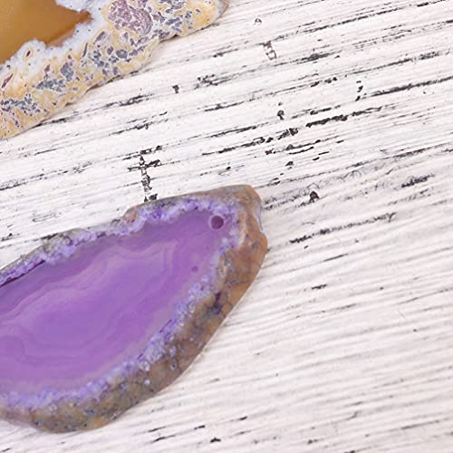 FOMIYES 15Pcs Lucido Fette di Agata Lastra