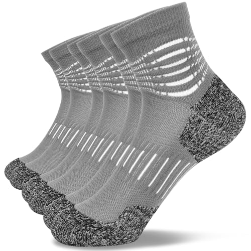 Image of IRAMY Ankle Compression Socks for Women Men Plantar Fasciitis Relief 3 /5 Pairs Cushioned Athletic Running Socks