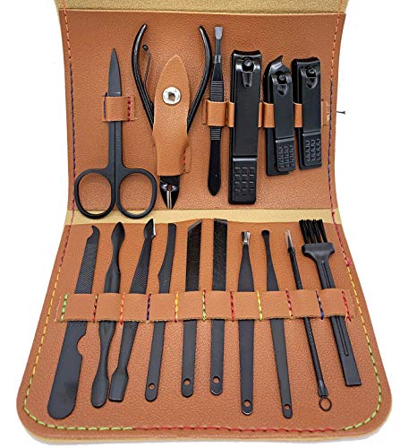 DOCOSS-16 IN 1 Proffesional Stainless Steel Manicure Pedicure Kit For Women Pedicure Tools Set Nail Cutter Grooming Kit With Acne needle, Blackhead Tool Manicure Tool Kit Pedicure Tools