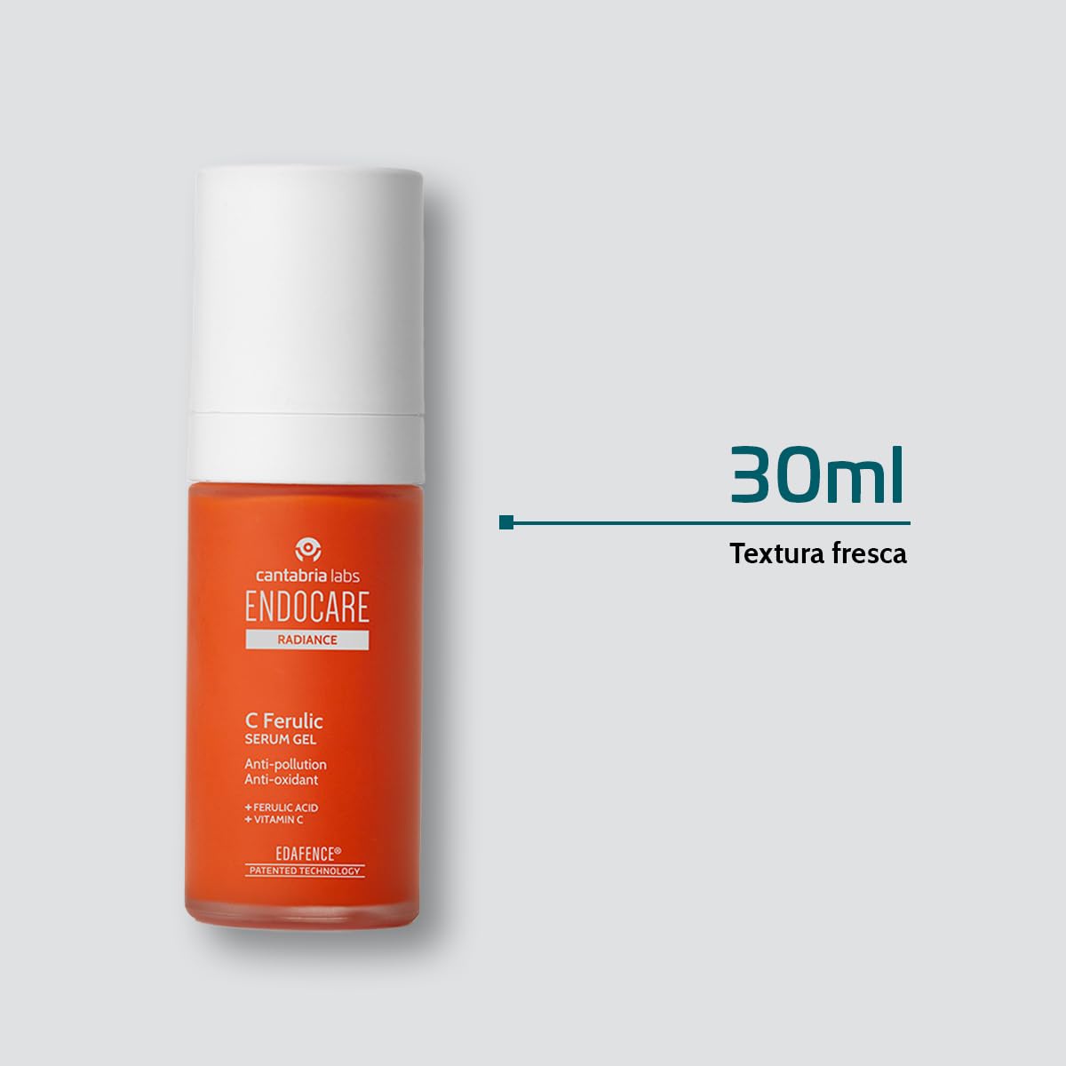 Cantabria Labs - Endocare Radiance C Ferulic Edafence Serum Gel - 30 ml - Sérum Antipolución, antioxidante e iluminador - Protege Frente a la Contaminación y otros factores ambientales
