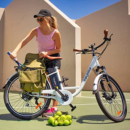Heybike Cityscape Electric Bike for Adults 350W Electric City Cruiser Bicycle-Up to 40 Miles- Removable Battery, Shimano 7-Speed and Dual Shock Absorber, 26