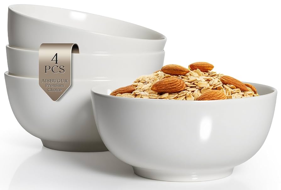 Amazon.com | AISBUGUR 28 OZ Soup Bowls,6Inch Ceramic White