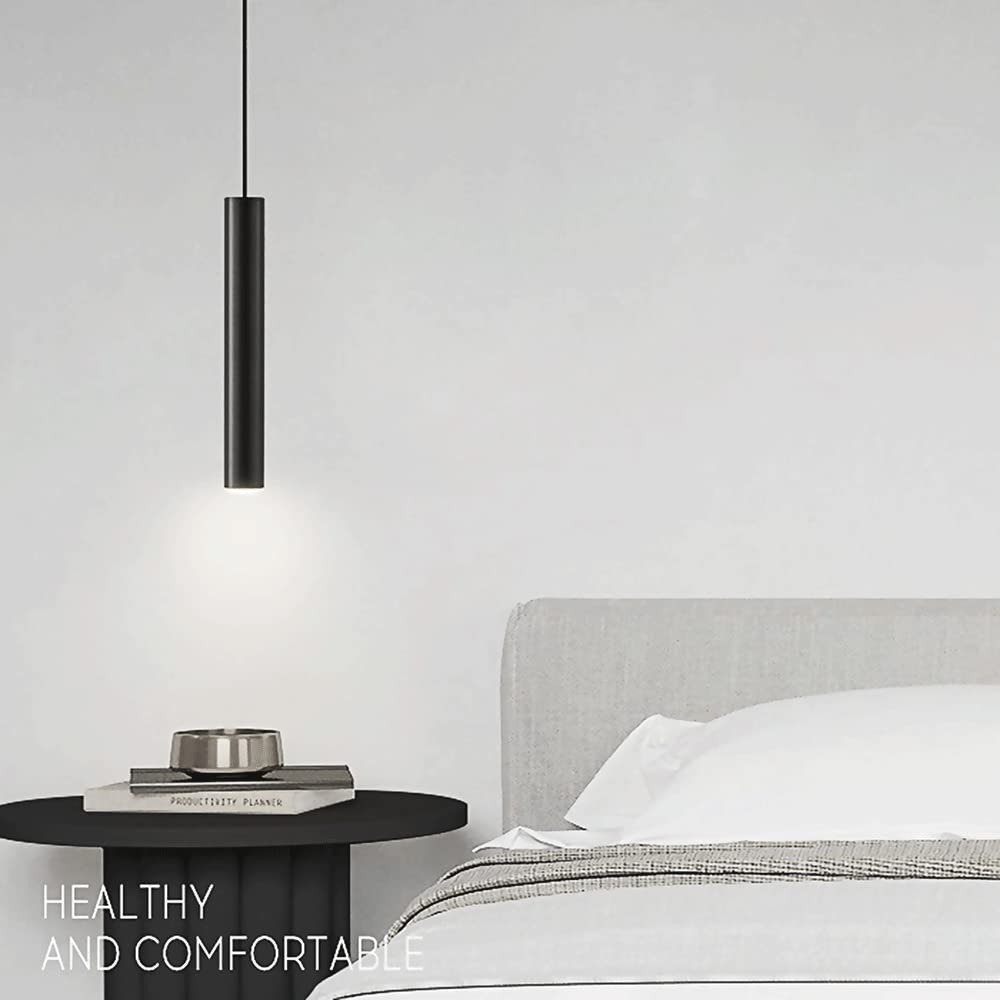 Czarna mosiężna lampa wisząca z długą rurką, nowoczesne lampy sufitowe LED na wyspie, minimalistyczny wystrój jadalni oświetlenie wiszące, miedziana lampa wisząca, lampy z kloszami optycznymi LWX