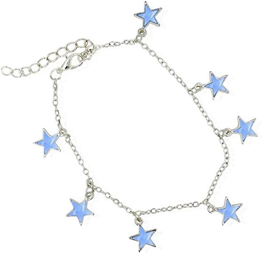 Adorable Woman Luminous Series Little Star Bracelet Anklets Blue Fluorescent Glow in the Dark