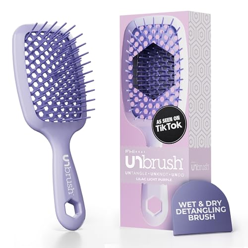 FHI HEAT UNbrush Wet & Dry Vented Detangling Hair Brush, Lilac Light Purple