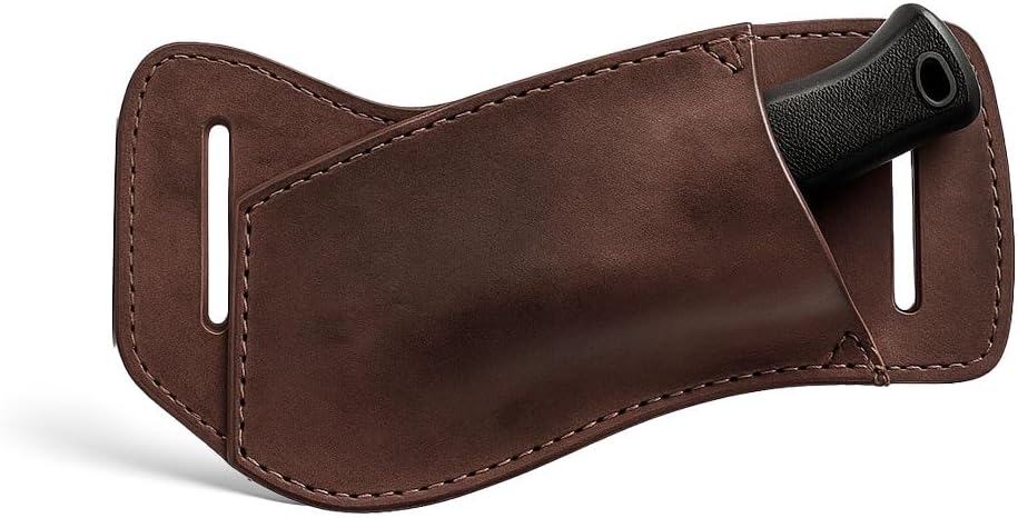Horizontal Knife Holster Handmade from Full Grain Leather - Multitool Holder, Tool Case, Camping & Outdoor Accessories :: Bourbon Brown
