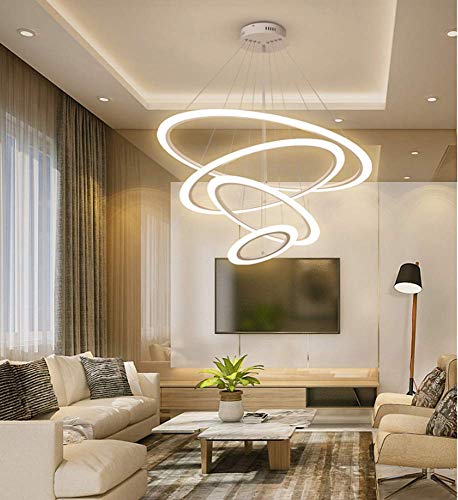 Chandelier LED Creative Round Ring d'architecte rouge pour grand hôtel
