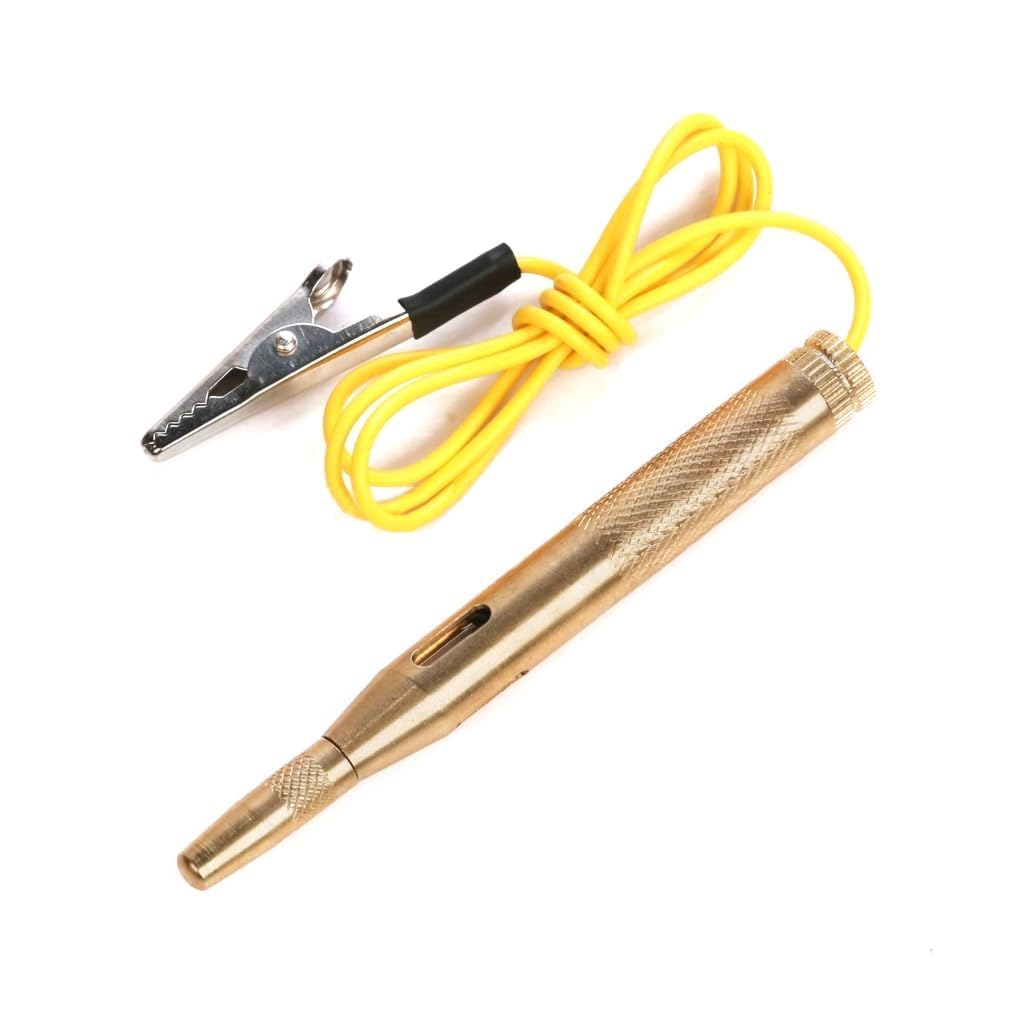 Car Circuit Tester Pen, Auto Car Vehicle Circuit Tester DC 6V 12V 24V Light Bulb Voltage Test Pen Pencil Yellow-image-23