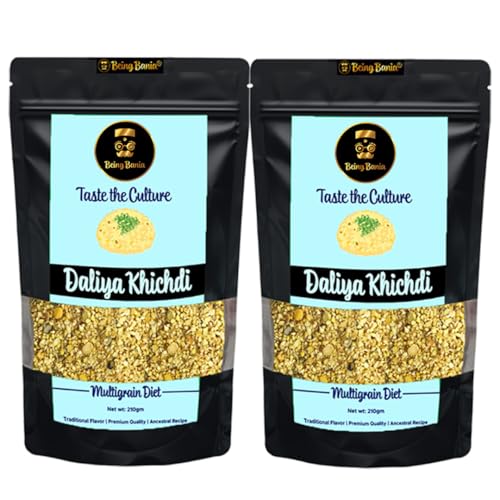 Image of Being Bania Premium Multigrain Daliya, 210g | 100% Natural | High Fiber with Rolled Oats and 8+ grains | Healthy Dalia Khichdi | Diet Food for healthy life (Pack of 2)
