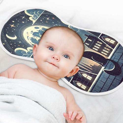 Black Cat Moonlit Blue Baby Burp Cloths Muslin Burp Cloths Soft Burp Cloth Burp Rags Cotton Burp Clothes Absorbent for Boy Newborn Girl Unisex 1 Pack 22x11 Inches4
