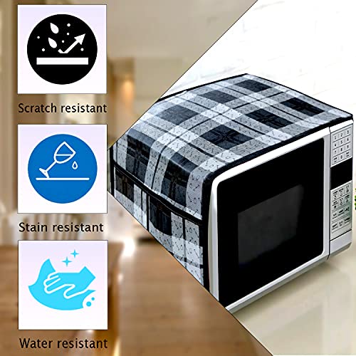 Image of KANUSHI Industries Microwave /Oven Top Cover with 4 Utility Pockets (VAR1-MICRO-NW-NEW-01-TOP)