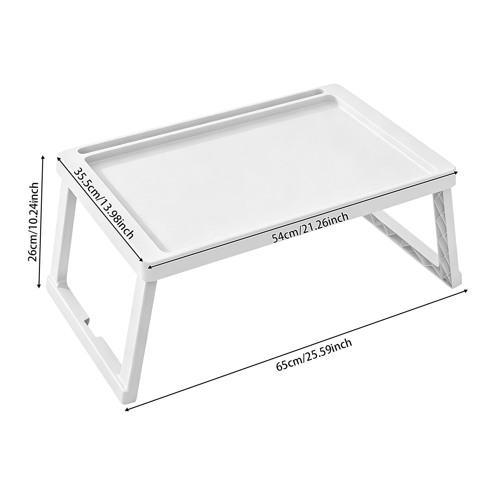 Plateau de lit Pliable 54x35.5cm Blanc pour lit canapé Bureau