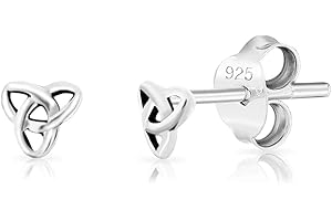 925 Sterling Silver Celtic Knot Small Gold-Plated Irish Knot Stud Earrings