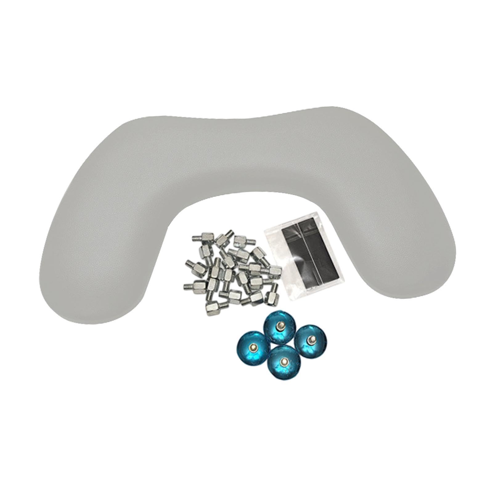 Reposabrazos en Forma de U, Reposamanos para Uñas, Almohada Reposamanos para Uñas, Altura Ajustable, Cojín Reposabrazos, Soporte Desmontable para Técn, Gris