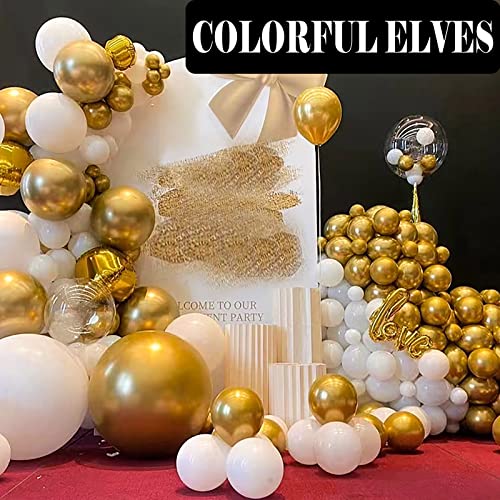 Image of Metallic Gold Balloons 10 inches 100 Pack Thicken Helium Shiny Chrome Gold Party Balloon