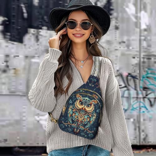 Leather Sling Bag Small Crossbody Backpack Travel Shoulder Pack Hiking Adjustable Chest Daypack for Women2