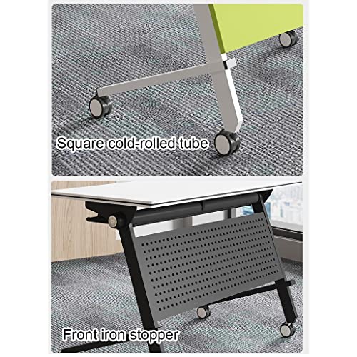 Guinjo 4 Pcs Flip Top Mobile Training Table With Modesty And Lockable Wheels,Ready To Unfold And Use, Foldable Conference Tables (Color : White, Size : 180 * 50 * 75Cm) #TOP4